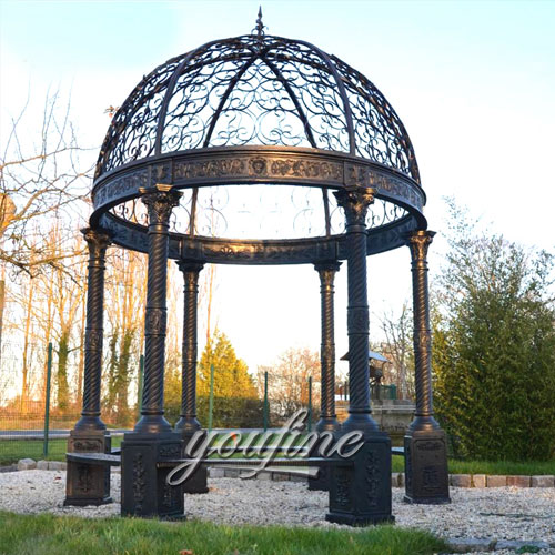 Outdoor large metal garden round hardtop gazebo with best price