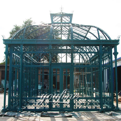 Outdoor large garden screened 12x12 wrought iron gazebo for sale
