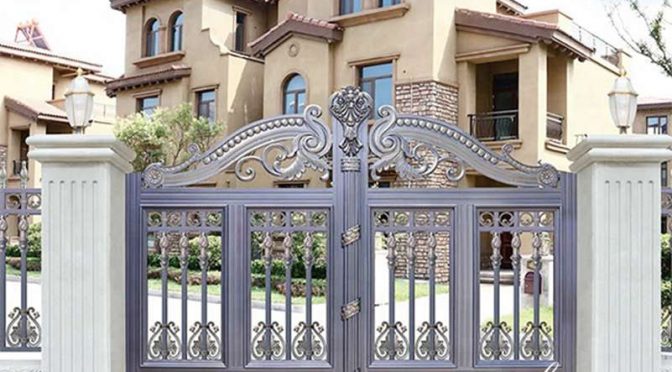 Modern Decorative Double Aluminum Garden Gate for House Decor ALGD-022