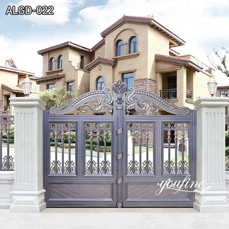 Modern Decorative Double Aluminum Garden Gate for House Decor ALGD-022
