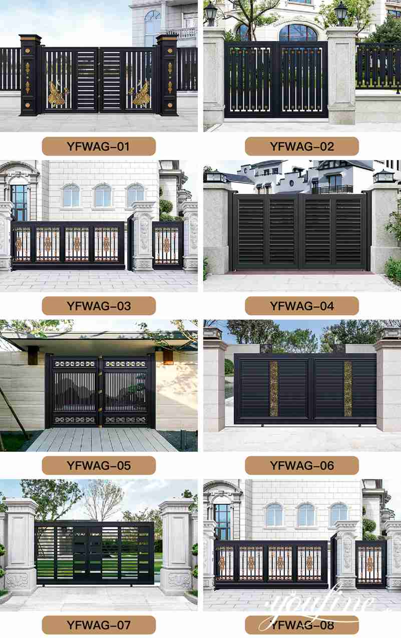 Modern Decorative Double Aluminum Garden Gate for House Decor